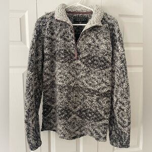 True Grit Grey and white Sherpa quarter zip- SZ Small